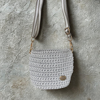 The Arwen Handbag – Handmade Crossbody Crochet  Bag in Silver