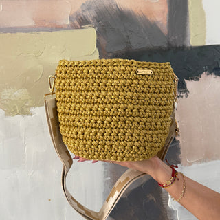 The Arwen (Small) – Handmade Crochet Crossbody Bag in Mustard